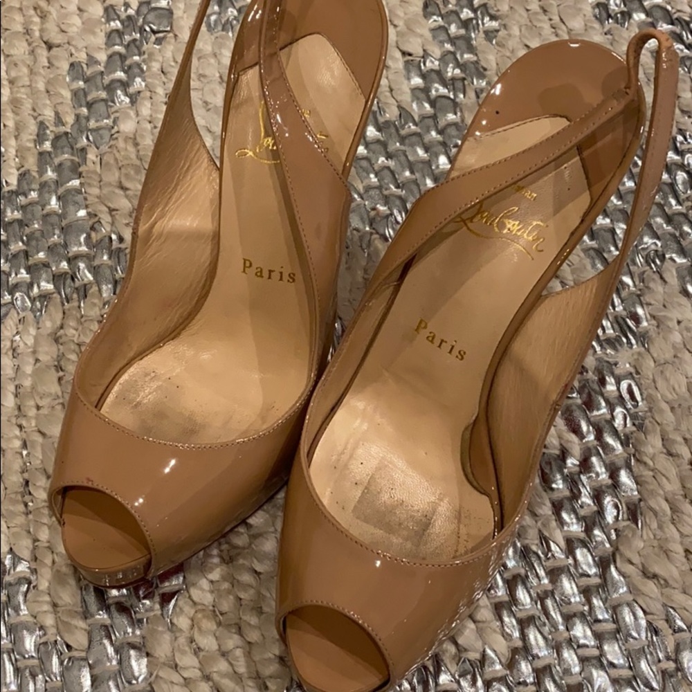 SZ 37 Christian Louboutin Prive Slingback Shoes